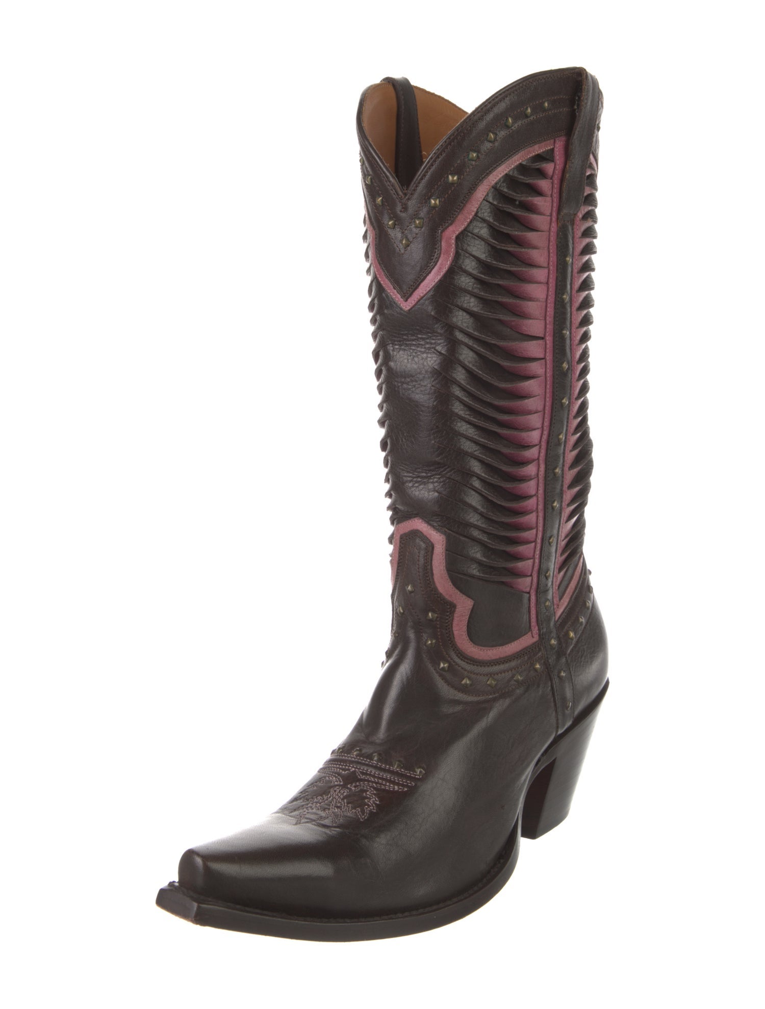 Lucchese Leather Printed Western Boots