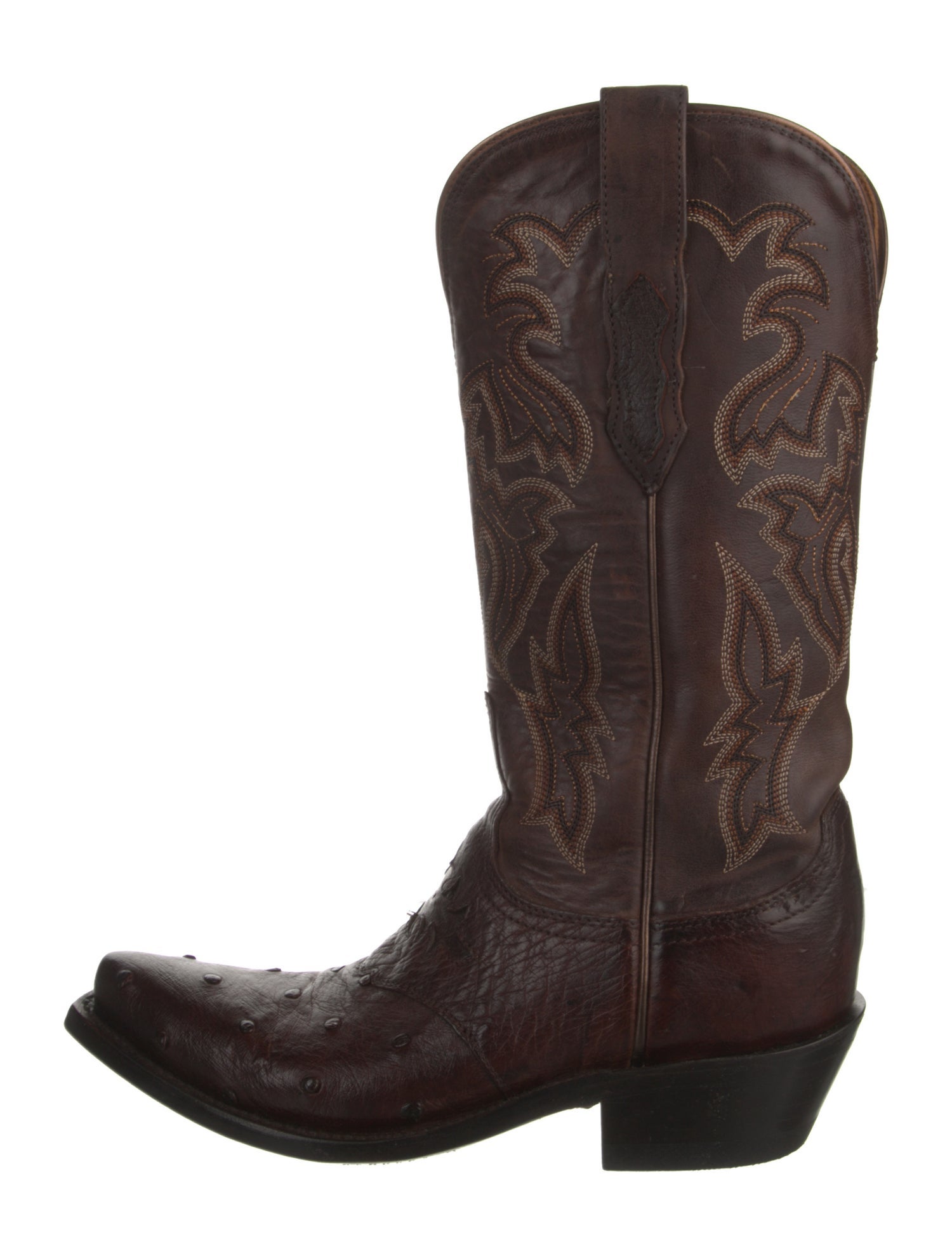 Lucchese Leather Graphic Print Western Boots
