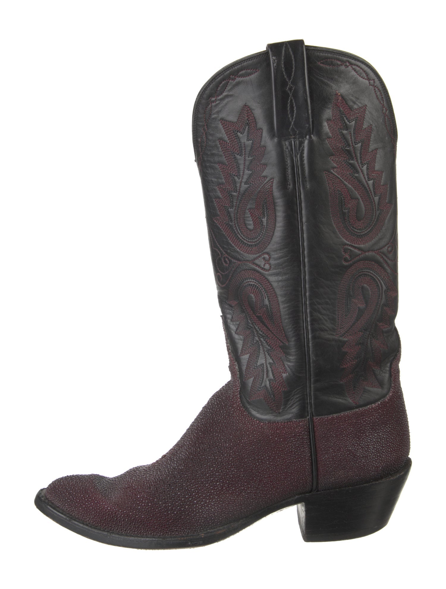 Lucchese Leather Patterned Western Boots
