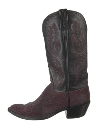 Lucchese Leather Patterned Western Boots
