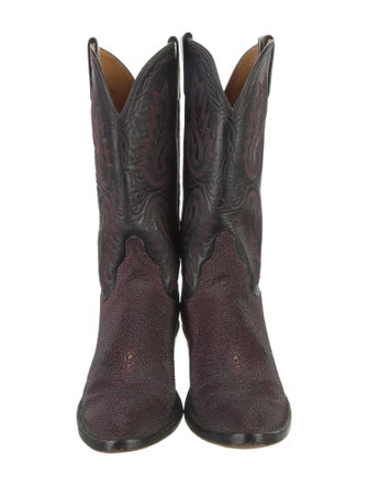 Lucchese Leather Patterned Western Boots