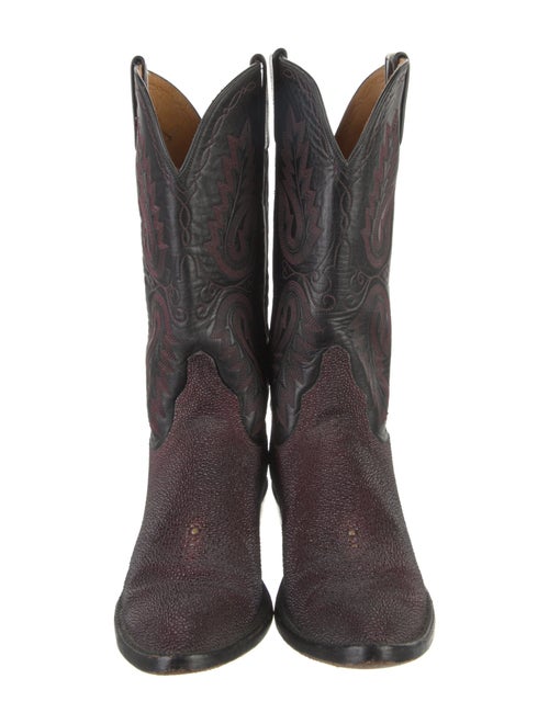 Lucchese Leather Patterned Western Boots