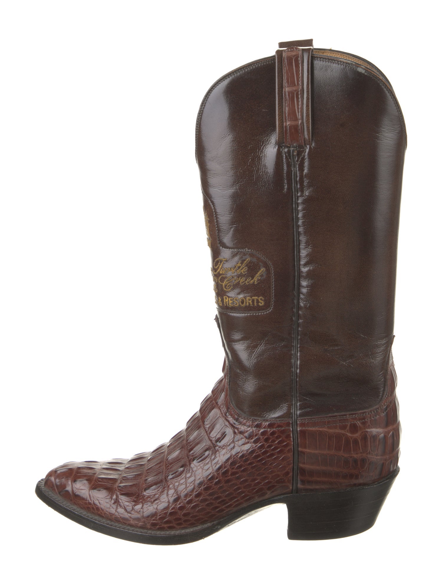 Lucchese Leather Animal Print Western Boots