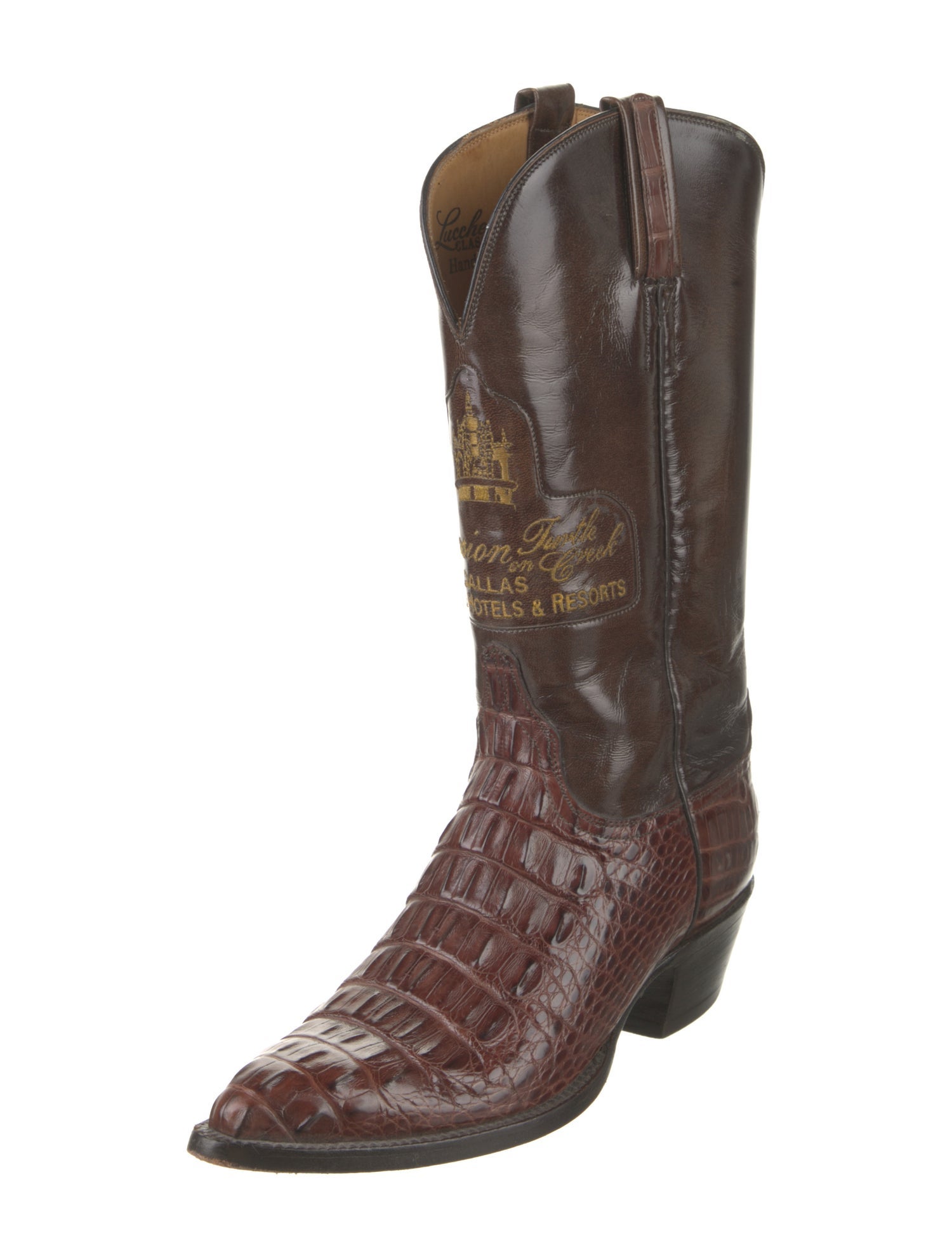 Lucchese Leather Animal Print Western Boots