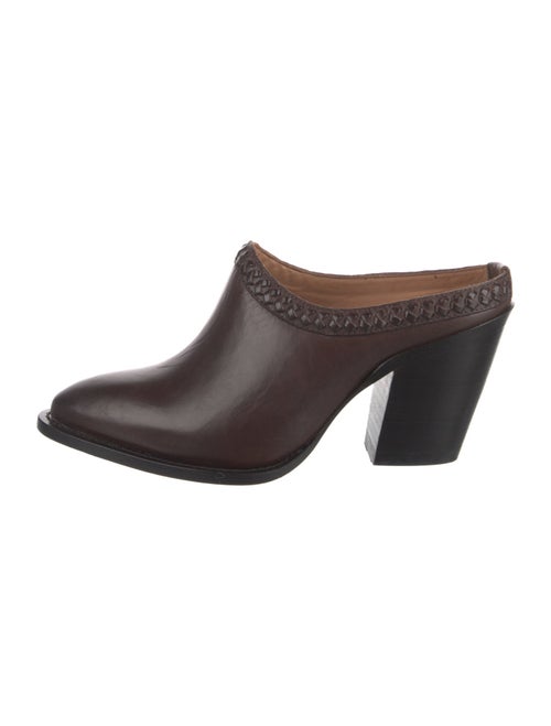 Lucchese Leather Whipstitch Trim Mules