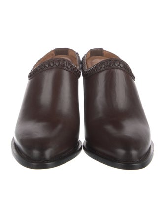 Lucchese Leather Whipstitch Trim Mules