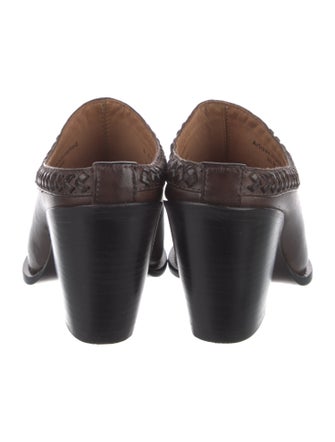 Lucchese Leather Whipstitch Trim Mules