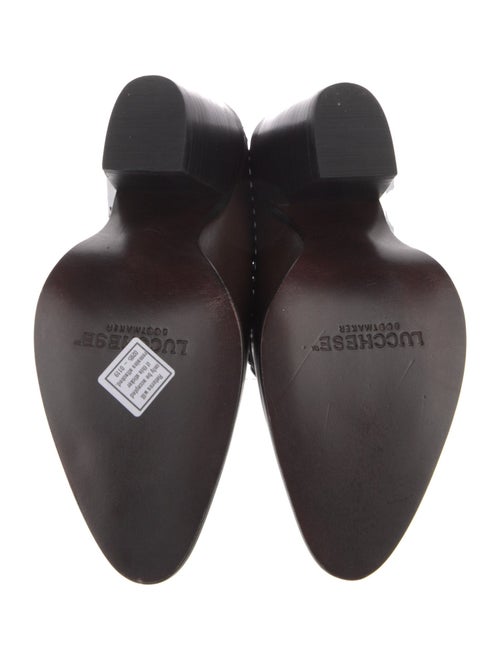 Lucchese Leather Whipstitch Trim Mules