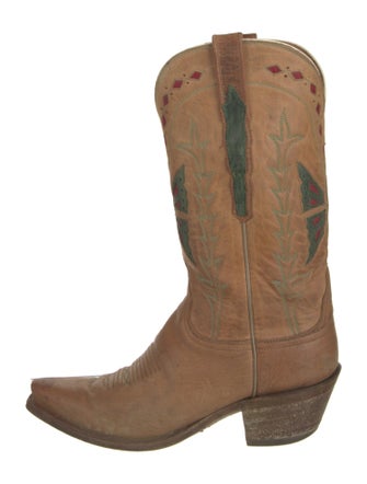 Lucchese Leather Graphic Print Western Boots