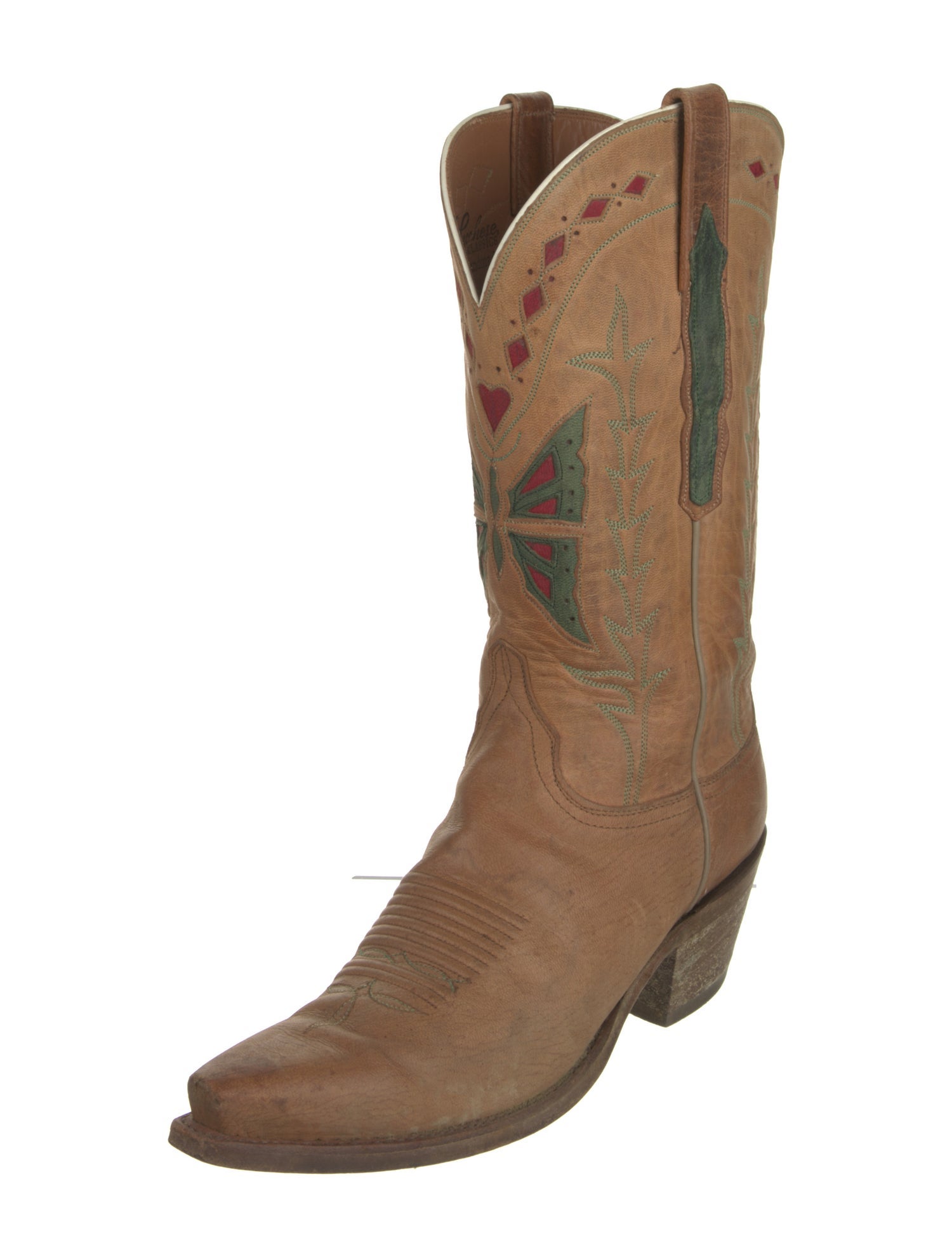 Lucchese Leather Graphic Print Western Boots
