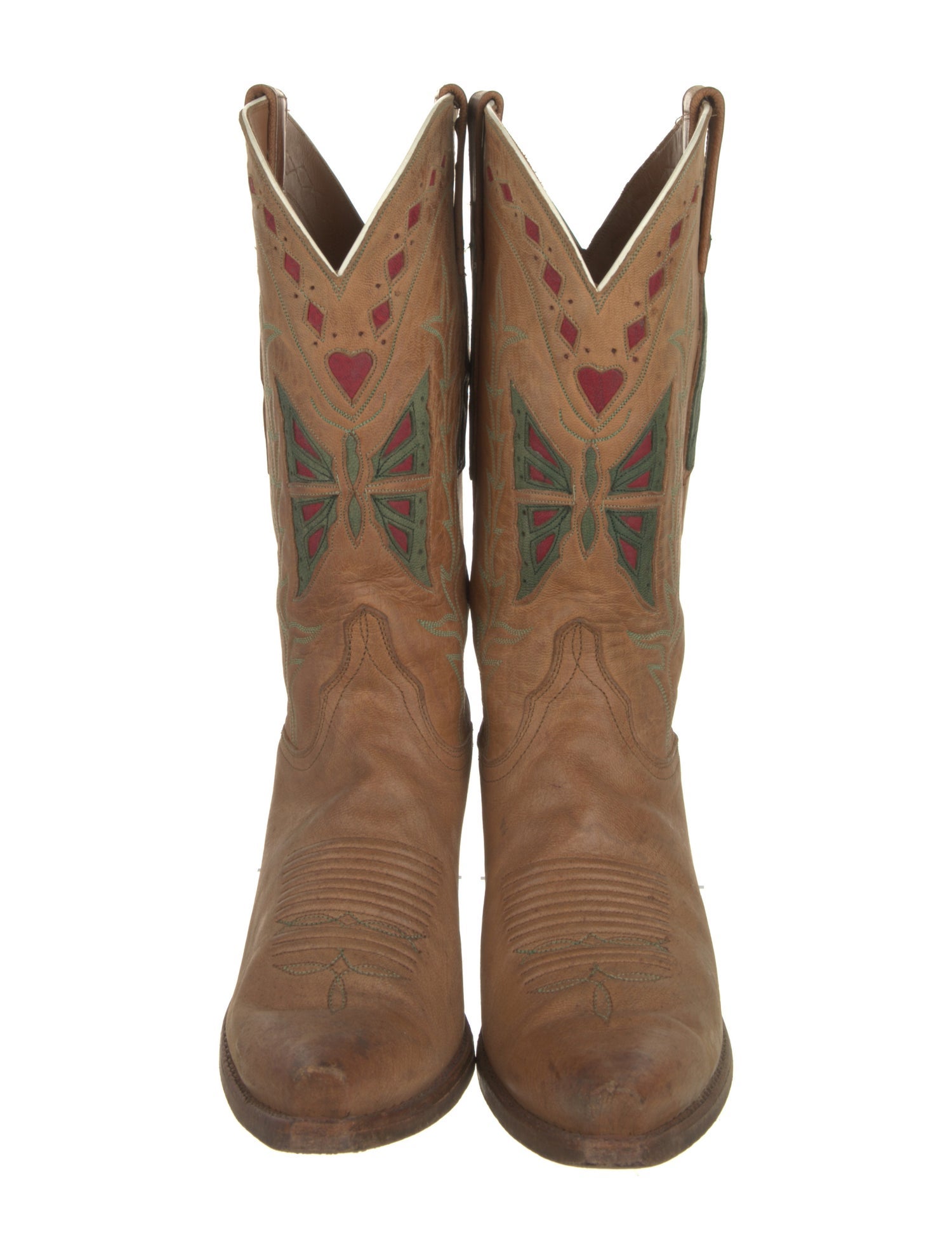 Lucchese Leather Graphic Print Western Boots