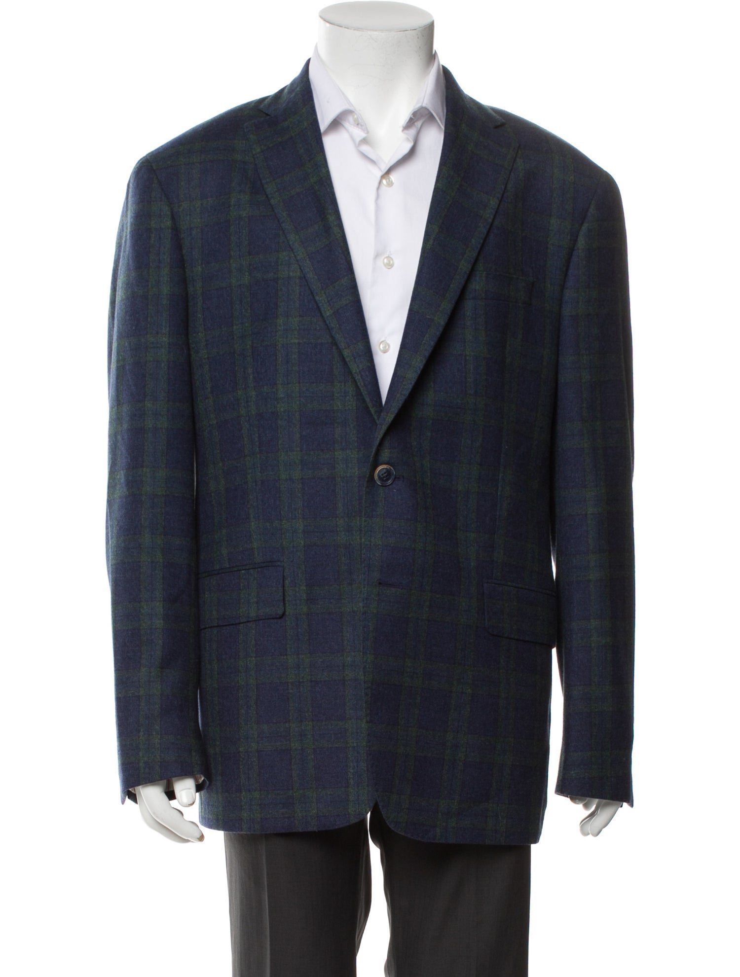 Lucchese Wool Plaid Print Blazer