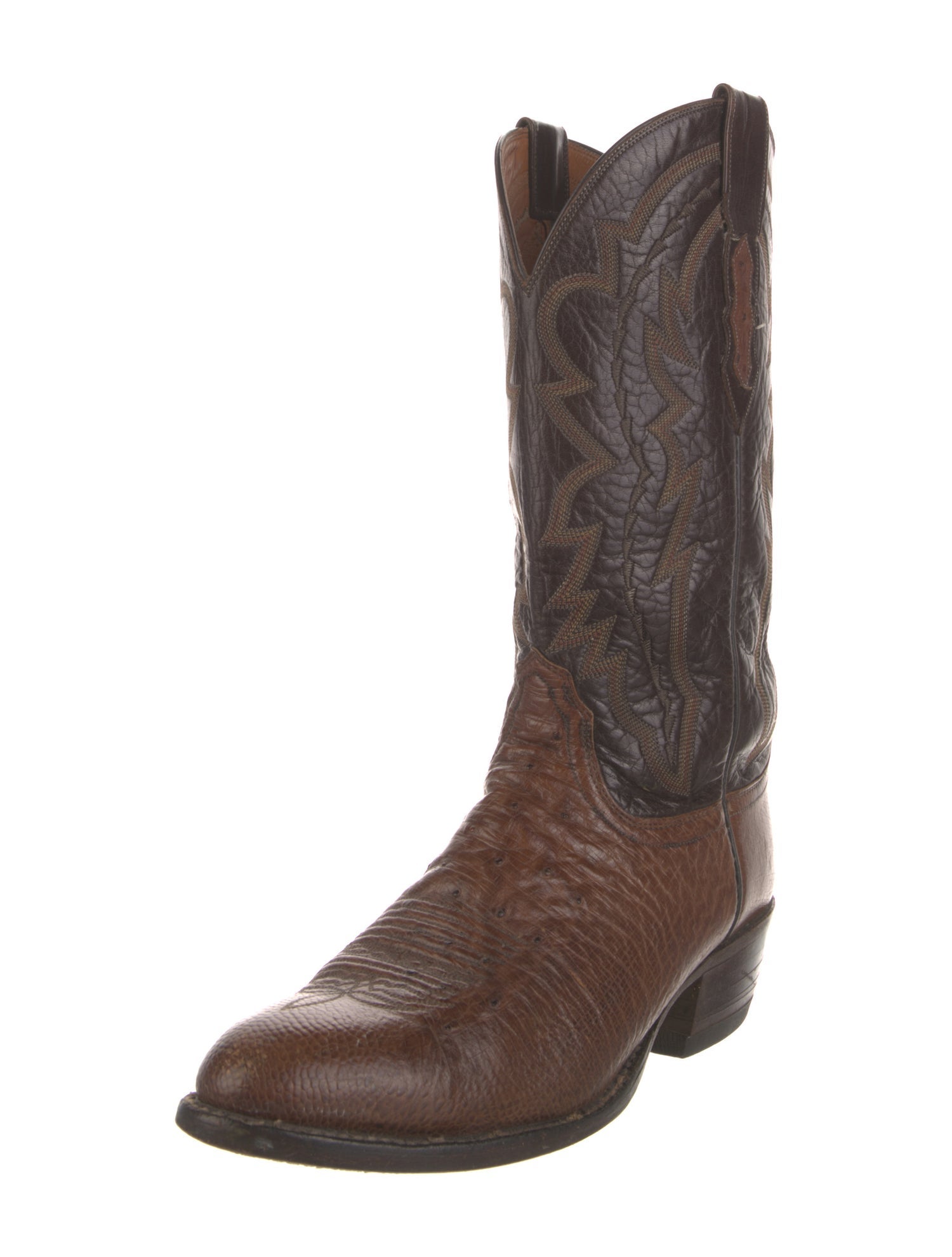 Lucchese Leather Patterned Western Boots