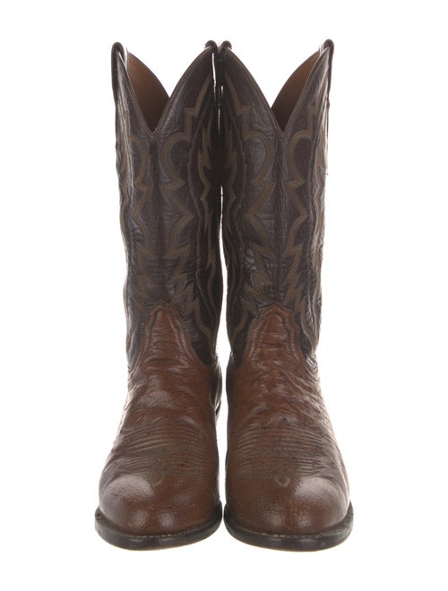 Lucchese Leather Patterned Western Boots