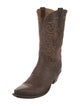 Lucchese Leather Embroidered Accent Western Boots