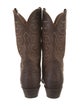 Lucchese Leather Embroidered Accent Western Boots