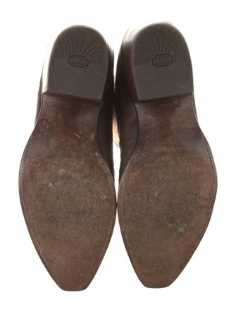 Lucchese Leather Embroidered Accent Western Boots