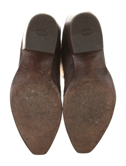 Lucchese Leather Embroidered Accent Western Boots