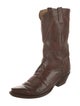 Lucchese Leather Embroidered Accent Western Boots