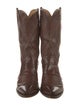 Lucchese Leather Embroidered Accent Western Boots