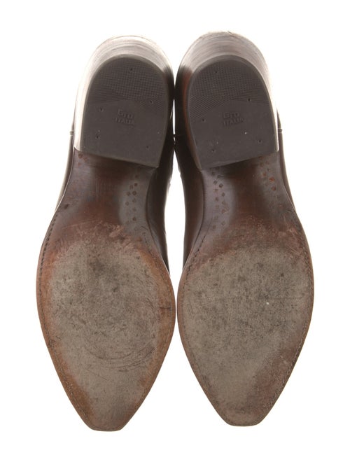 Lucchese Leather Embroidered Accent Western Boots