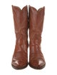 Lucchese Leather Embroidered Accent Western Boots