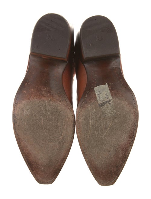 Lucchese Leather Embroidered Accent Western Boots