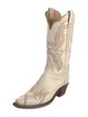 Lucchese Leather Embroidered Accent Western Boots