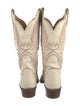 Lucchese Leather Embroidered Accent Western Boots