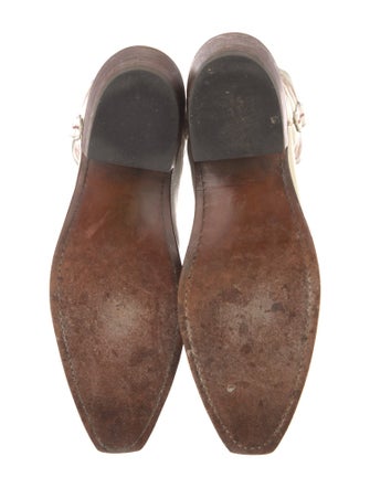 Lucchese Leather Embroidered Accent Western Boots