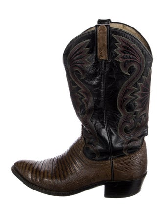 Lucchese Leather Patterned Western Boots