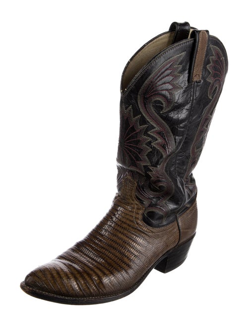 Lucchese Leather Patterned Western Boots