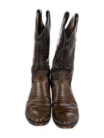 Lucchese Leather Patterned Western Boots