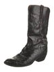 Lucchese Leather Embroidered Accent Western Boots