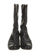 Lucchese Leather Embroidered Accent Western Boots