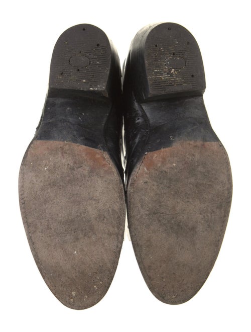 Lucchese Leather Embroidered Accent Western Boots