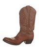Lucchese Leather Embroidered Accent Western Boots