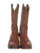 Lucchese Leather Embroidered Accent Western Boots