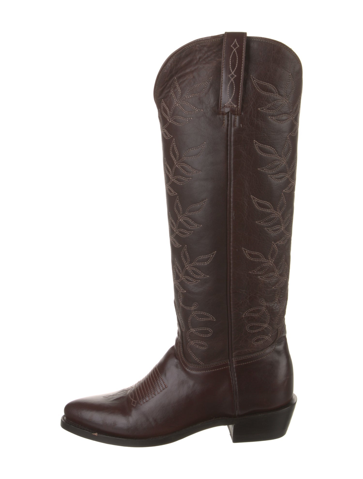 Lucchese Leather Patterned Riding Boots