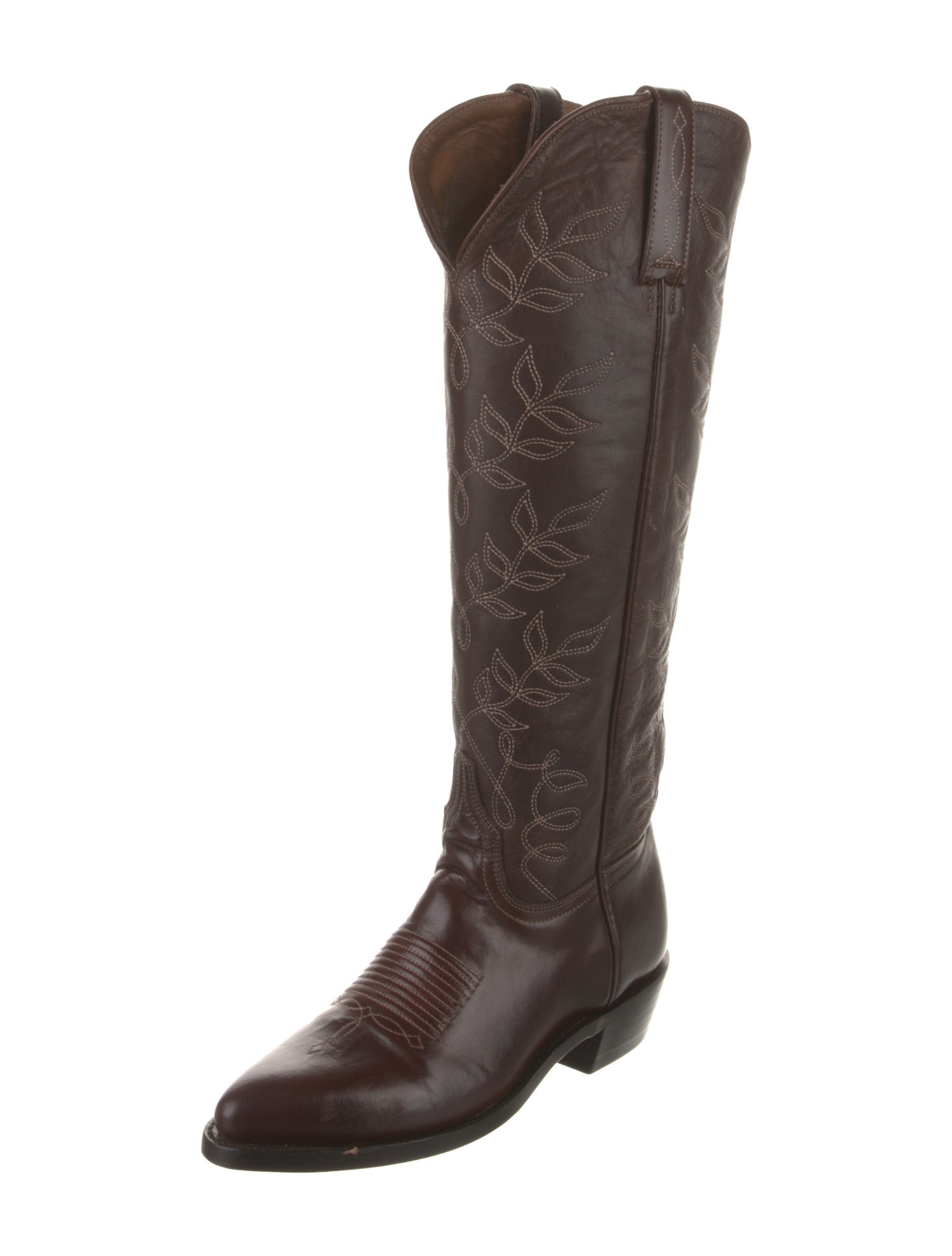 Lucchese Leather Patterned Riding Boots