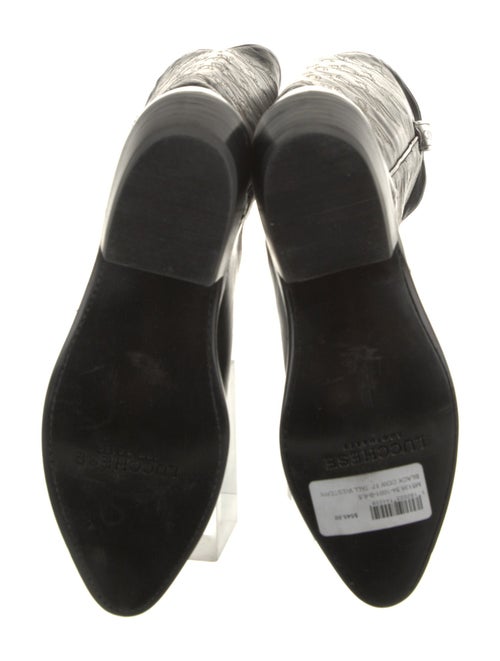 Lucchese Leather Embroidered Accent Riding Boots