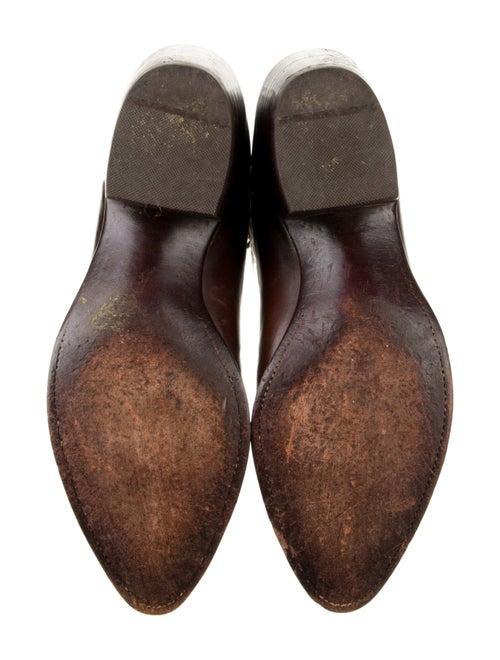 Lucchese Leather Embroidered Accent Western Boots