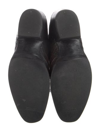 Lucchese Leather Embroidered Accent Western Boots