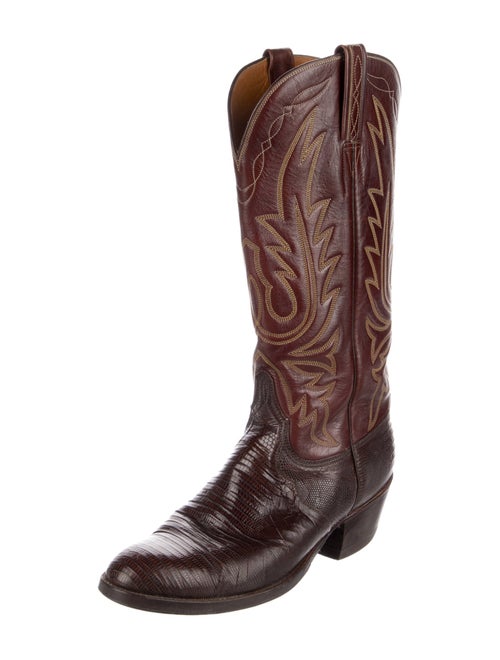 Lucchese Leather Animal Print Western Boots