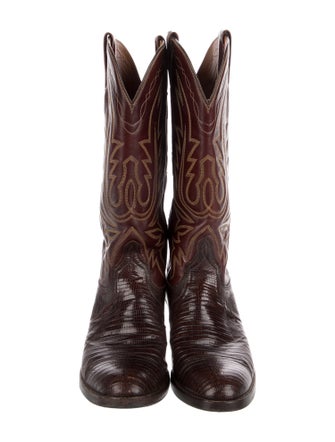 Lucchese Leather Animal Print Western Boots