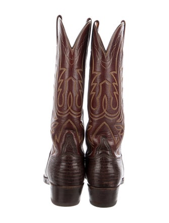 Lucchese Leather Animal Print Western Boots