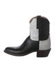 Lucchese Leather Colorblock Pattern Western Boots