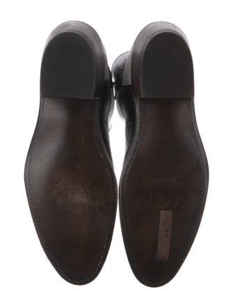 Lucchese Leather Colorblock Pattern Western Boots