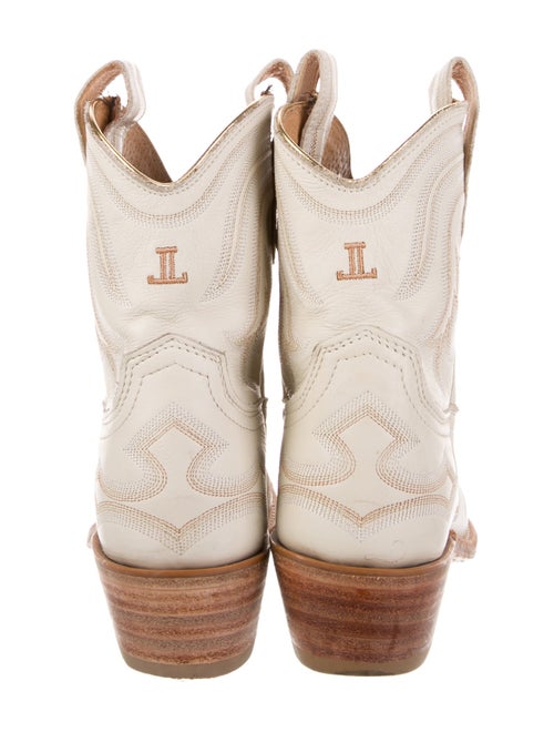Lucchese Leather Colorblock Pattern Western Boots