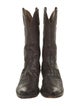 Lucchese Leather Embroidered Accent Western Boots